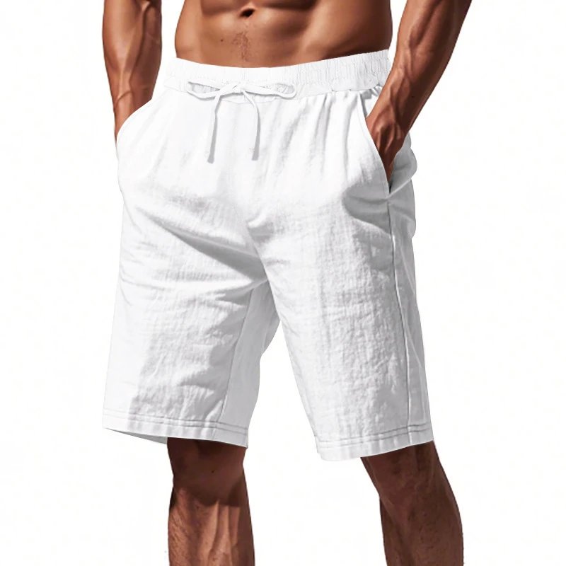 Design Drawstring Waist Shorts White - 33