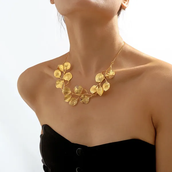 Design Abstract Two-Tone Choker Necklace Jewelry - 19