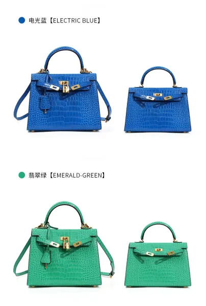 Hermès Kelly Mini Crocodile Gray Handbag - 32