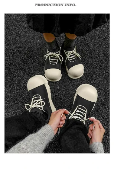 Design 1726 Black Canvas Toe Cap Sneakers Chunky Sneakers - 3