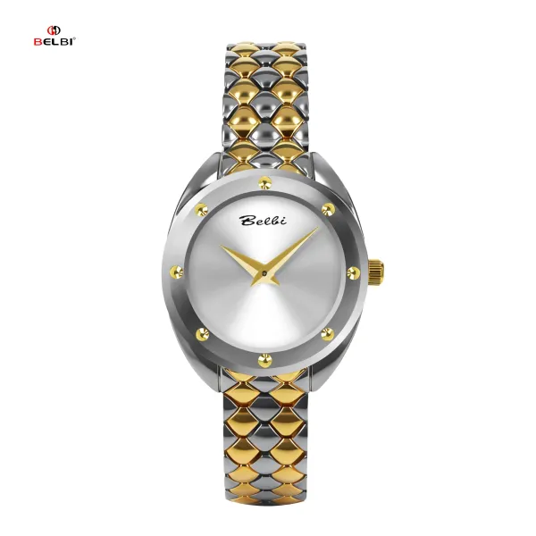 Design Belbi Women's Blue Dial Stainless Steel Watch with Scale-Link Bracelet Watches - 16