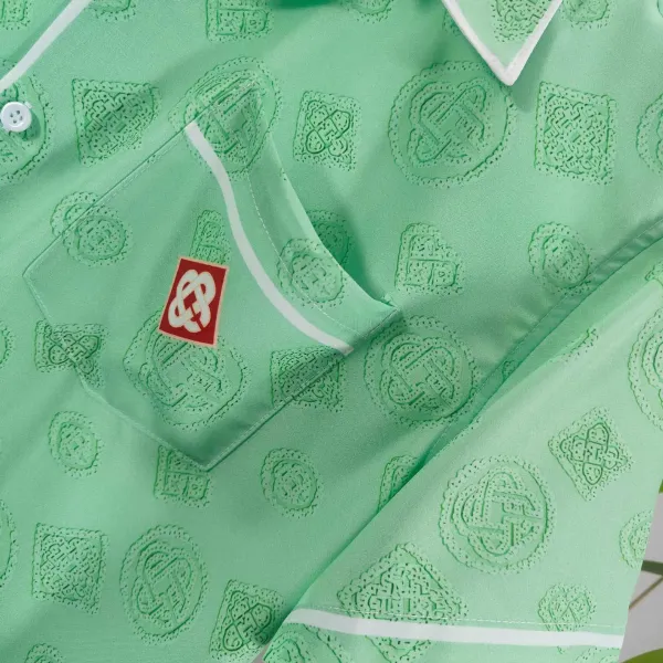 BLANCA Casa Blanca Patterned Mint Green Pajama Set Sleepwear - 8