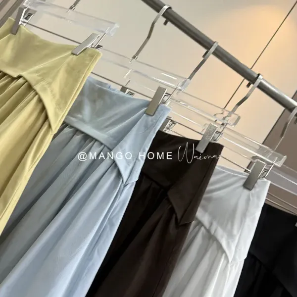 Design Mango Home Pleated A-Line Skirt Light Green Skirt - 11