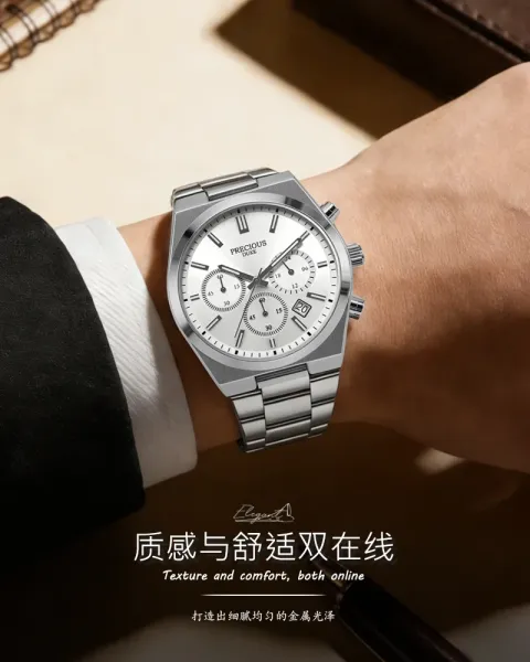 Design Precious Duke Chronograph Silver Stainless Steel Watch Watches - 4
