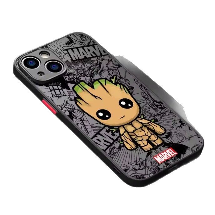 Marvel Spider-Man Groot Gray Comic Print Phone Case