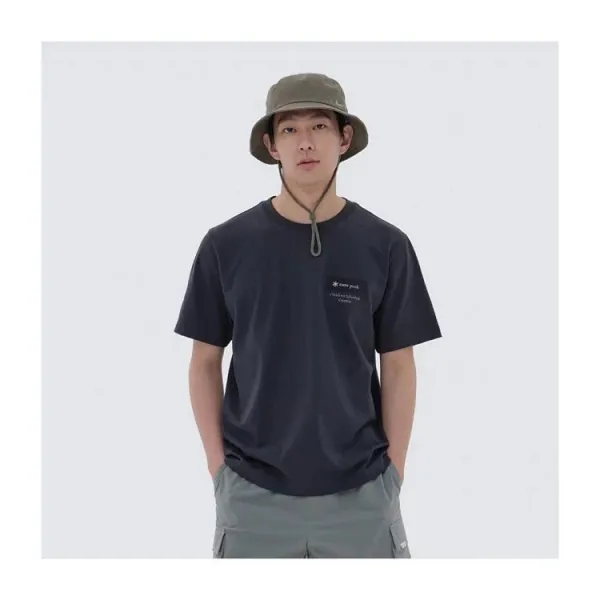 Design Snow Peak Minimal Lifestyle Crew Neck T-Shirt in Gray, Black, and Beige T-Shirts - 8