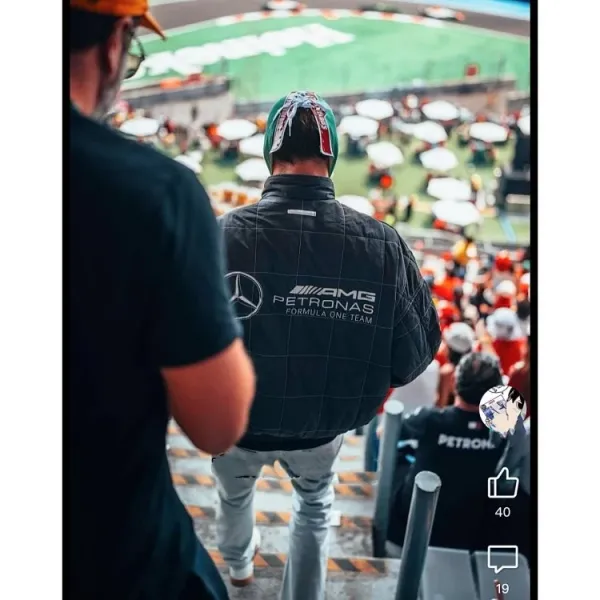 Design Mercedes-AMG Petronas Formula One Team Racing Jacket Black Outerwear Jacket - 8
