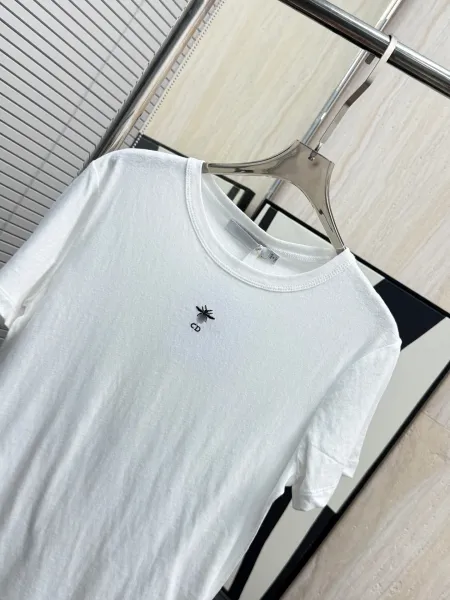 Dior CD Logo Embroidered Black T-Shirt - 7