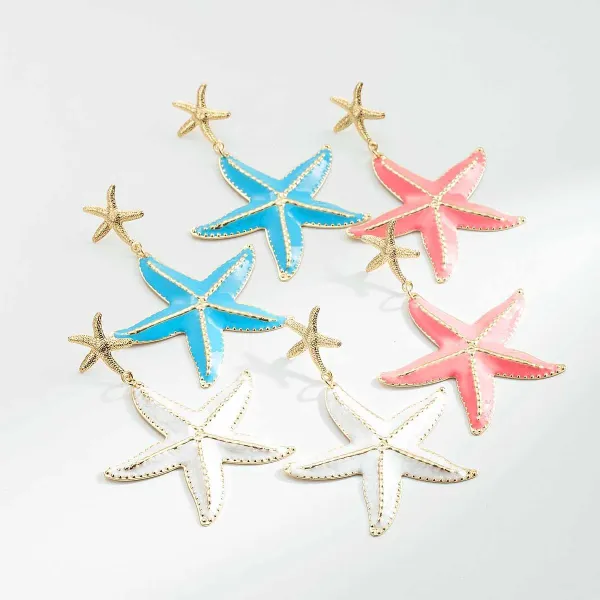 Design Fish Charm Drop Earrings Gold Silver Multicolor Jewelry - 45