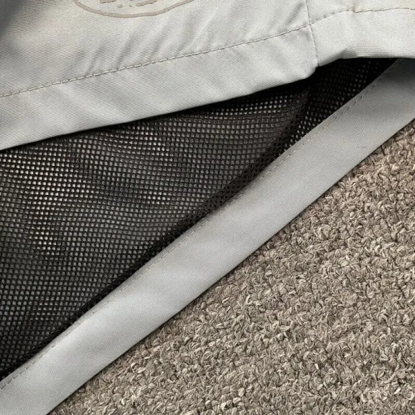 Design Mesh Panel Track Shorts Gray with Yellow and Black Stripe - 27