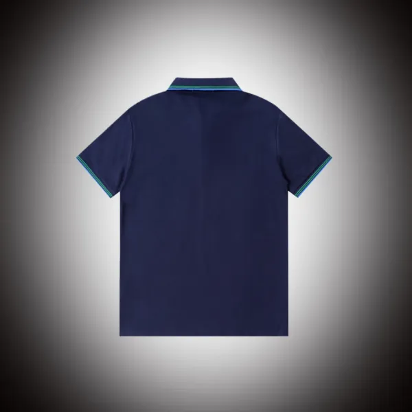 Design Polo Shirt White with Green Trim and Embroidered Graphic Tops Polo - 13
