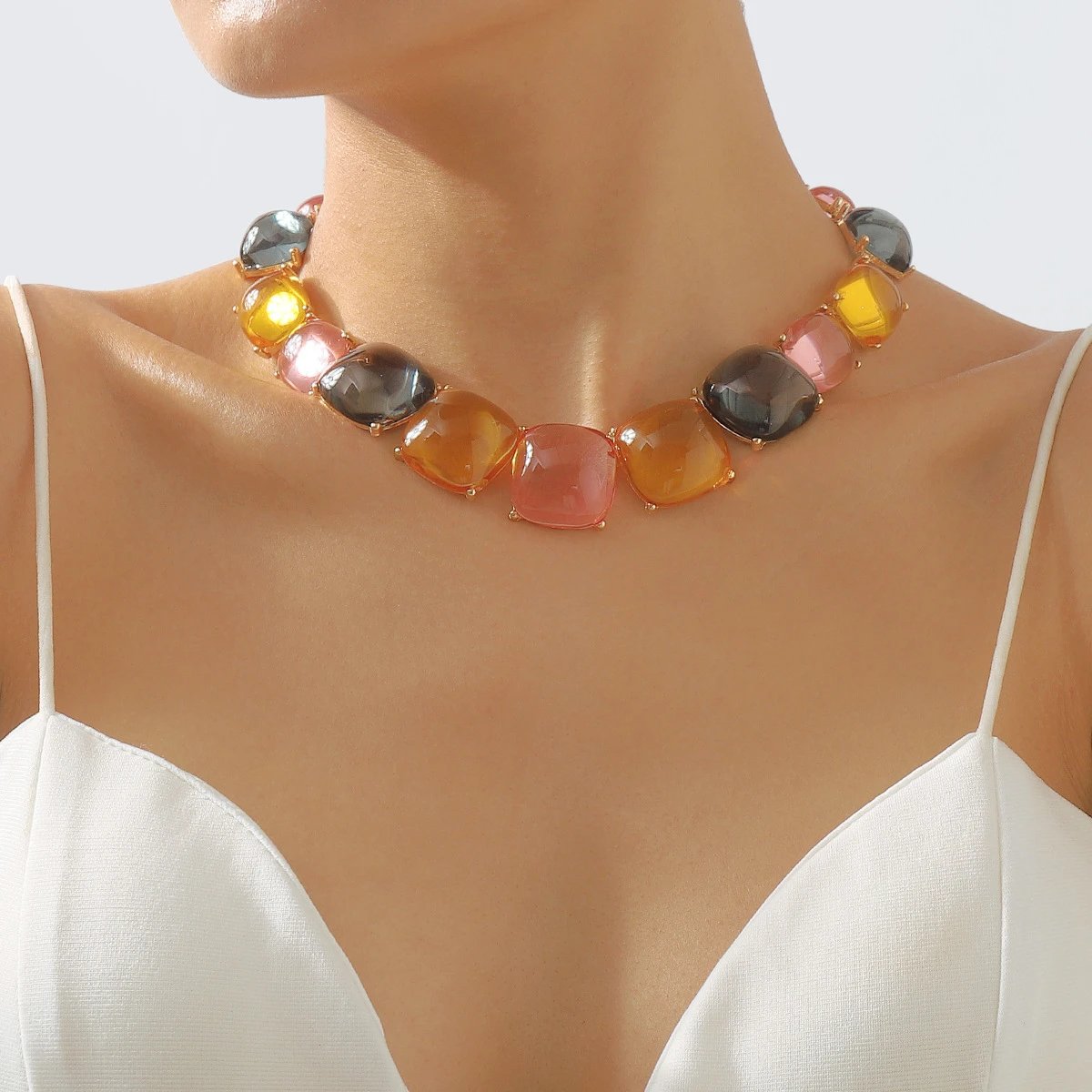 Design Statement Crystal Gradient Necklace Jewelry - 11