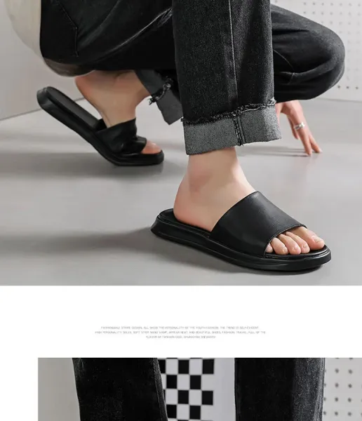 Design Slide Sandal Black Slippers - 10