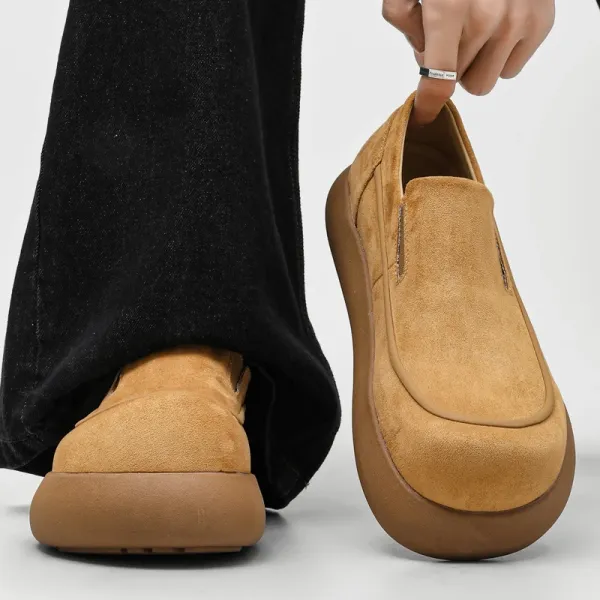 Design Suede Loafer Slip-On Beige Casual Shoes - 1
