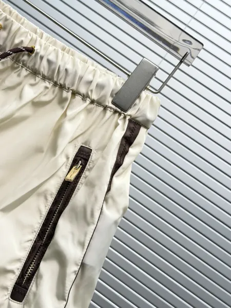 Miu Miu Nylon Drawstring Shorts Beige with Brown Trim Shorts - 14