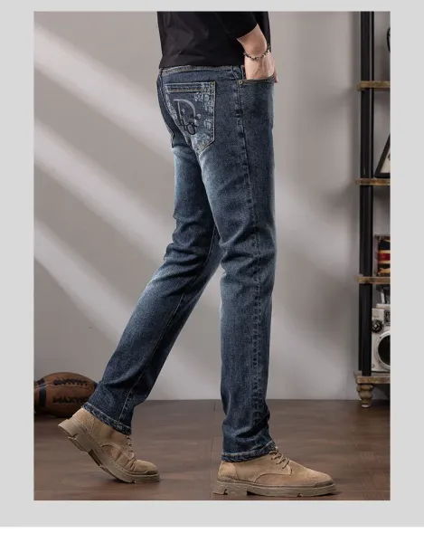 Dior Oblique Print Denim Jeans Blue - 12