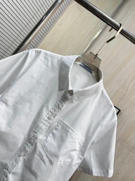Prada Short-Sleeve Button-Up Shirt White - 6