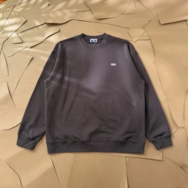 Design Minimalist Crewneck Sweatshirt Charcoal Gray Hoodie - 1