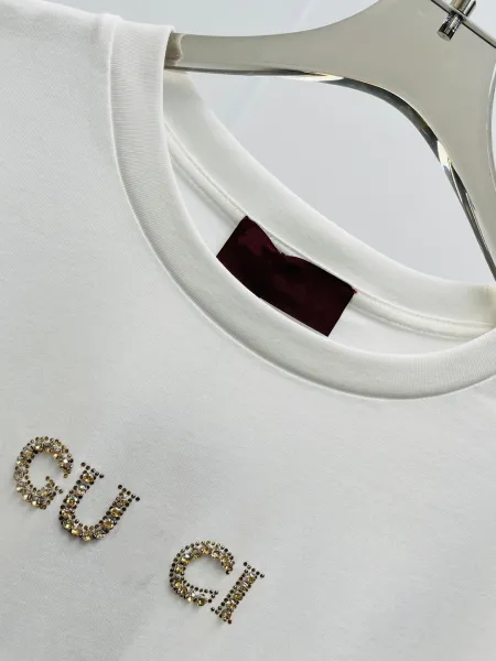 Gucci Crystal-Embellished 'GU CI' Long-Sleeve T-Shirt Black - 13