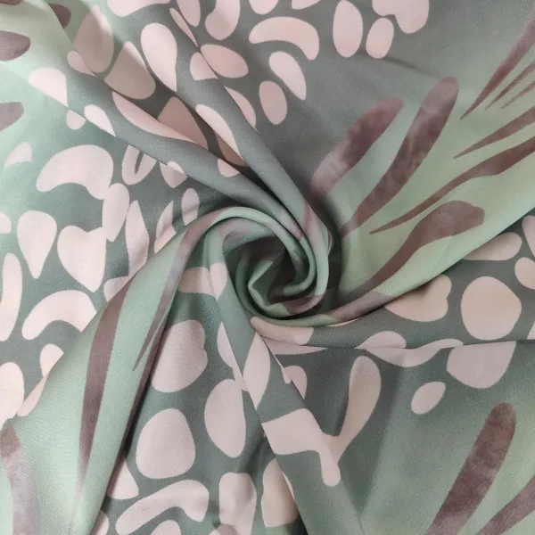Design Wrap Dress with Abstract Print Green Multicolor Dress - 10