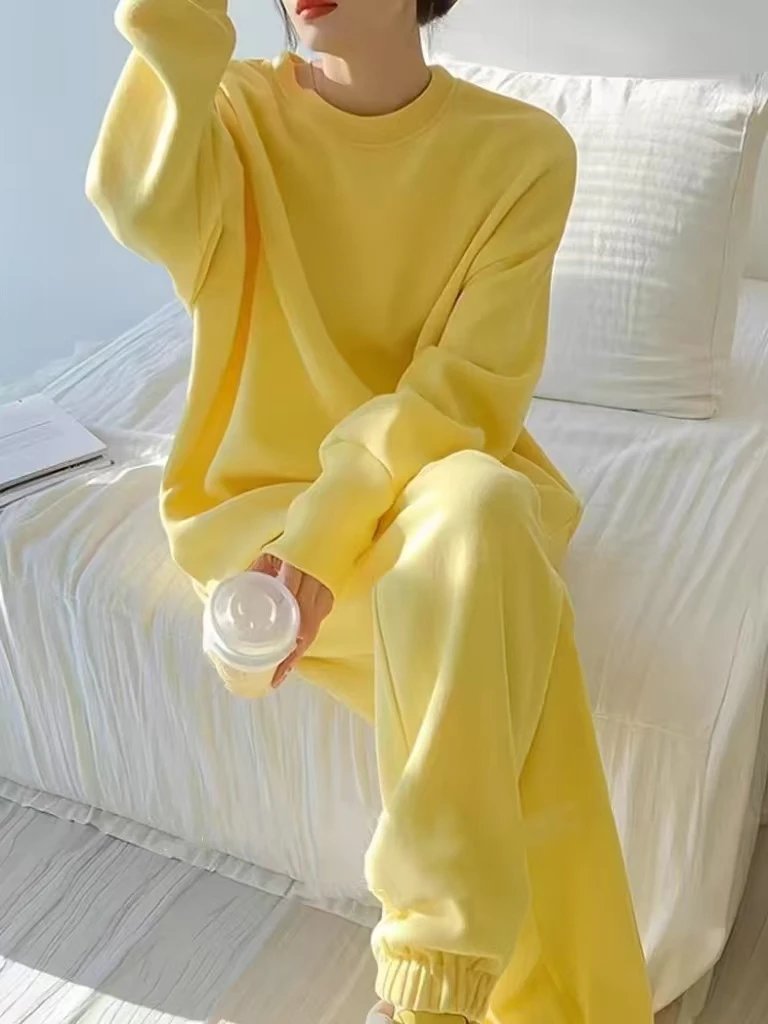 Design Oversized Lounge Set Yellow Casual Set - 4