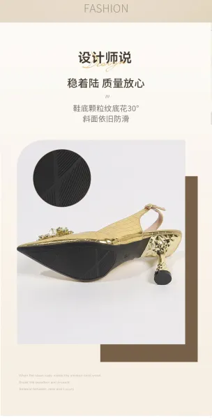 Design Crystal-Embellished White Slingback Pointed-Toe Heel - 5