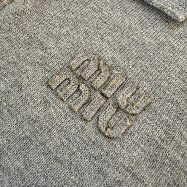 Design Knit Zip-Front Collar Cardigan Gray Outerwear.cardigan - 19