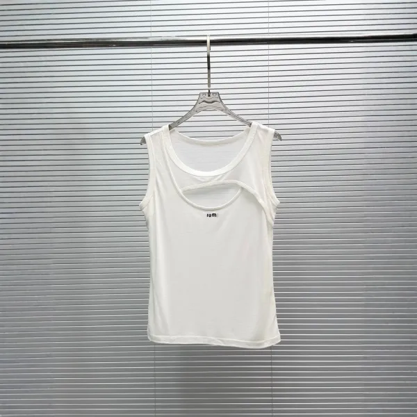 Design IUM Cut-Out Detail White Vest-Top Vest Top - 1