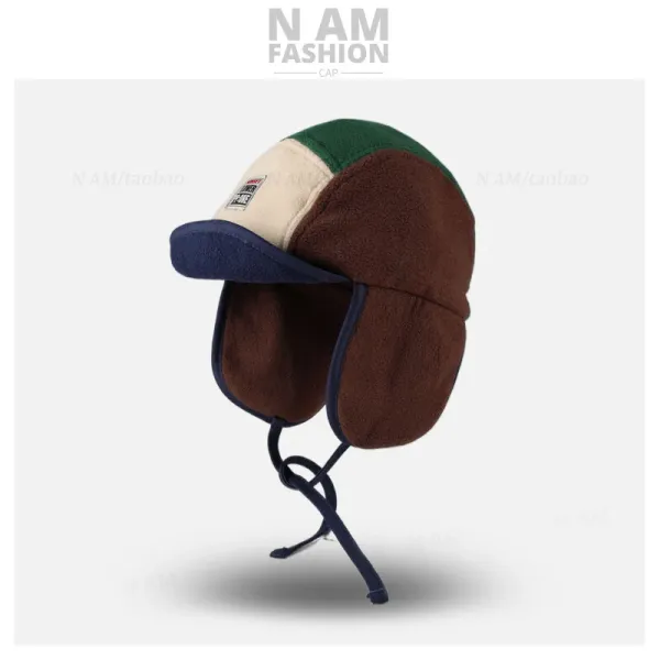 Design N AM Fashion Tricolor Fleece Aviator Cap Multicolor Hat Hats - 8