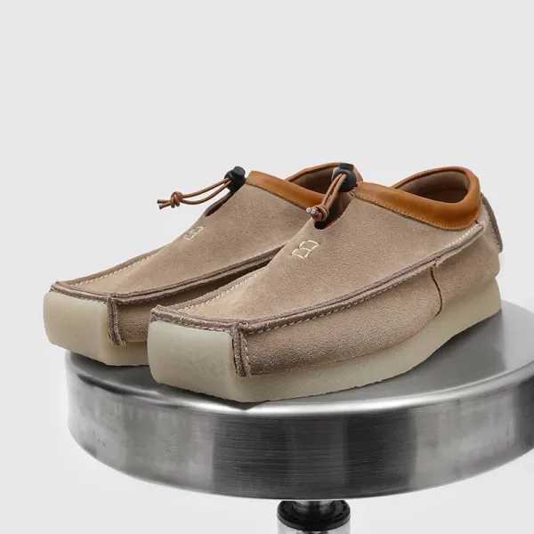 Design Clarks Wallabee Boot Tan Suede Moc-Toe Slip-On Casual Shoes - 1