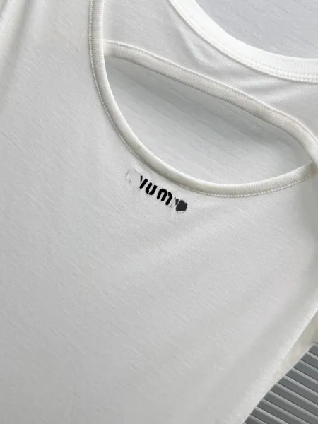 Design IUM Cut-Out Detail White Vest-Top Vest Top - 13
