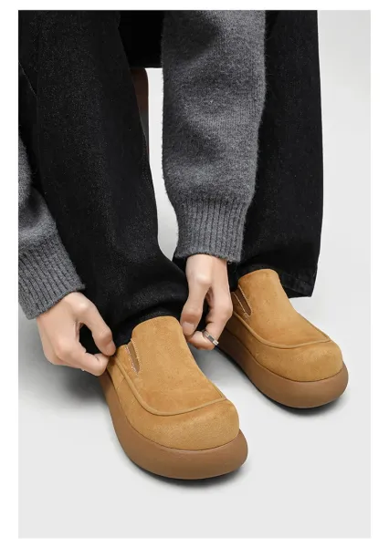 Design Suede Loafer Slip-On Beige Casual Shoes - 10