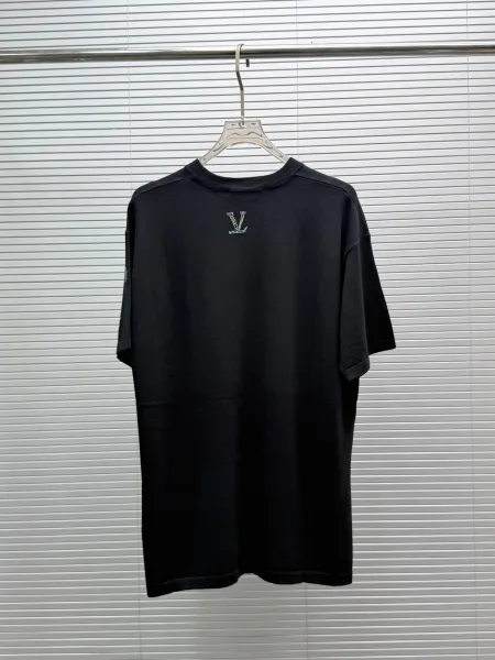 Valentino V Logo Embellished Knit T-Shirt Black - 7