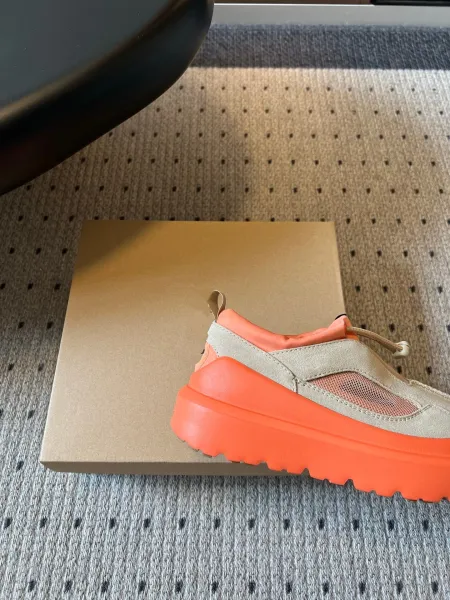 Design Chunky Platform Slip-On Sneakers Orange Beige - 25