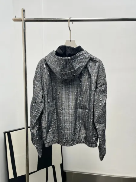 C.P. Company Grid-Print Hooded Windbreaker Gray Outerwear - 7