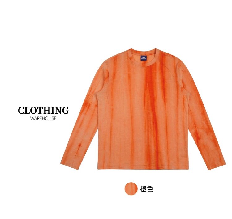 Design Clothing Warehouse Orange Tie-Dye Long Sleeve T-Shirt T-Shirts