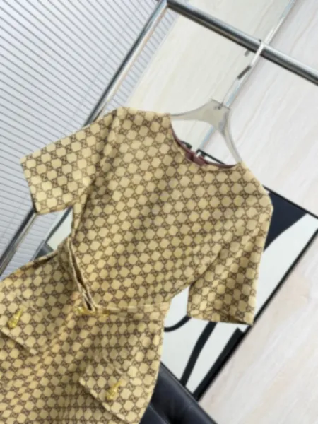 Gucci GG Marmont Checkered Dress Beige Brown Dress - 8