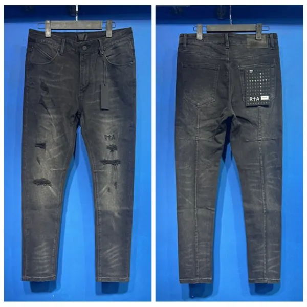 Design RTA Distressed Black Denim Jeans - 1