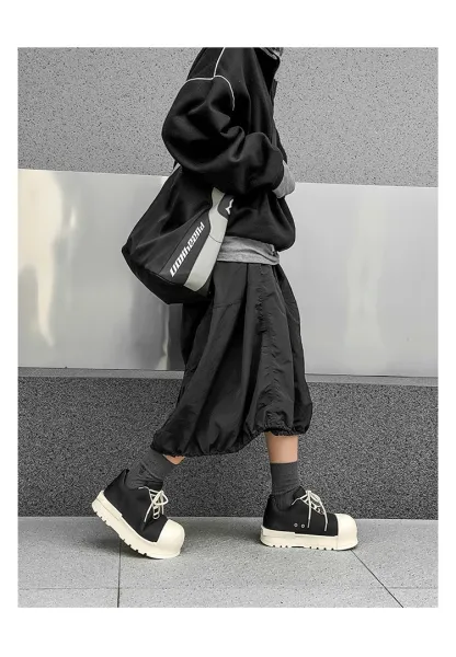 Design 1726 Black Canvas Toe Cap Sneakers Chunky Sneakers - 19
