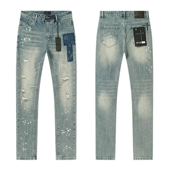 Design RTA Distressed Black Denim Jeans - 10