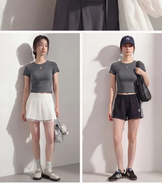 Design Nanlan Apparel 0 Polyester Regular Fit T-Shirt Gray T-Shirts - 28