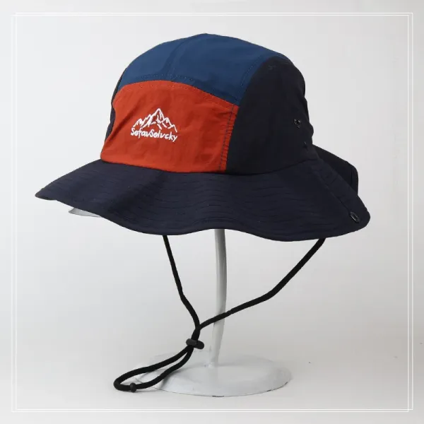 Human Made Bucket Hat Olive Brown Yellow Patchwork - 2
