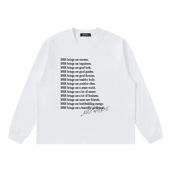 Design NOT9EXX 2025 Manifesto Long Sleeve T-Shirt White T-Shirts - 1