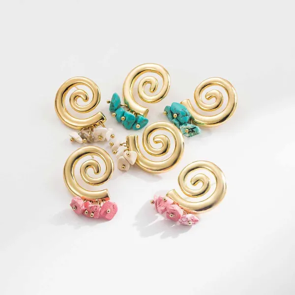 Design Fish Charm Drop Earrings Gold Silver Multicolor Jewelry - 44
