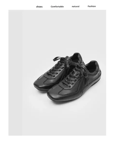 Design Black Leather Low-Top Sneakers - 5