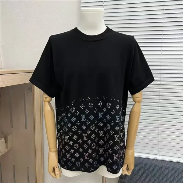 Design Black Embossed Floral T-Shirt - 13
