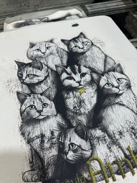 Design Cat Print Graphic Oversized T-Shirt Black - 7