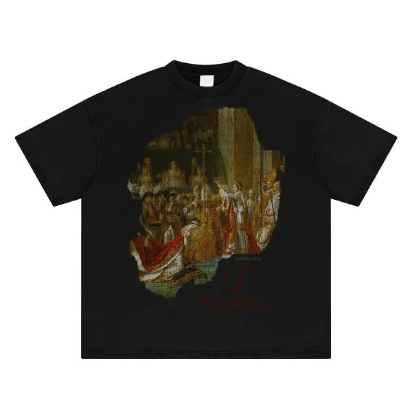 Design Napoleon Coronation Print Black T-Shirt - 1