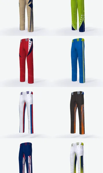 Design Baseball Pants White with Lime Green Panels - 22