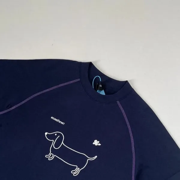 Design Dachshund Print Long-Sleeve Tee Gray T-Shirts - 20